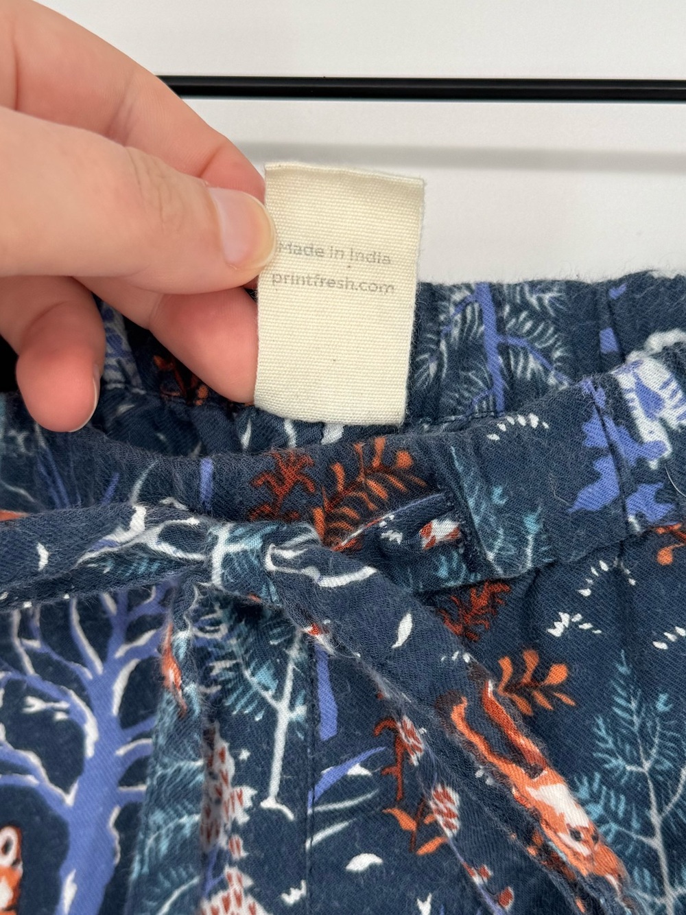 Printfresh Fox & Folklore Small Flannel Pajama Shorts Navy Blue Loungewear Cozy - Picture 5 of 5